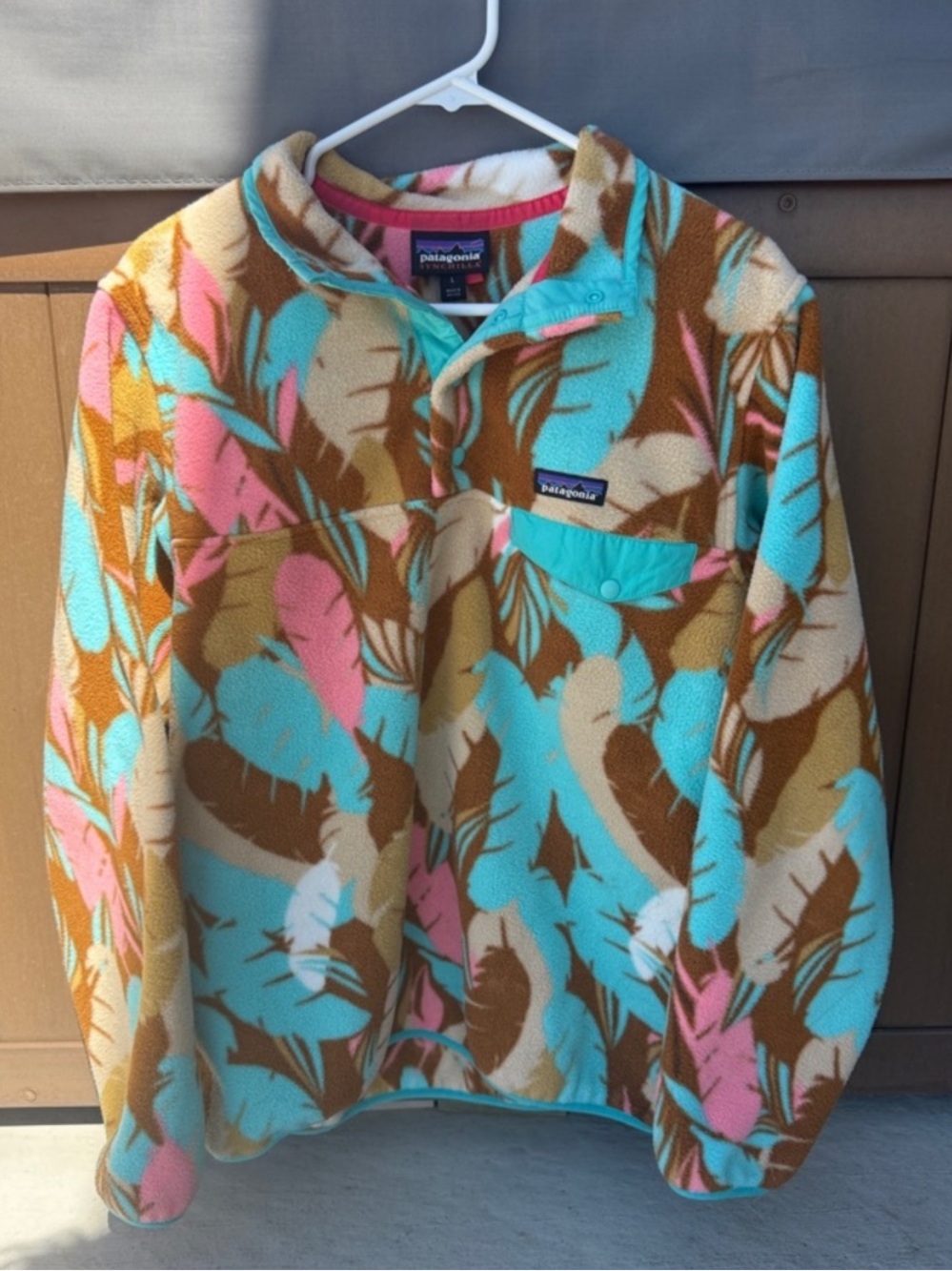 ❤️🔥Patagonia - Turquoise Pink Synchilla Snap-T Fleece Pullover - L